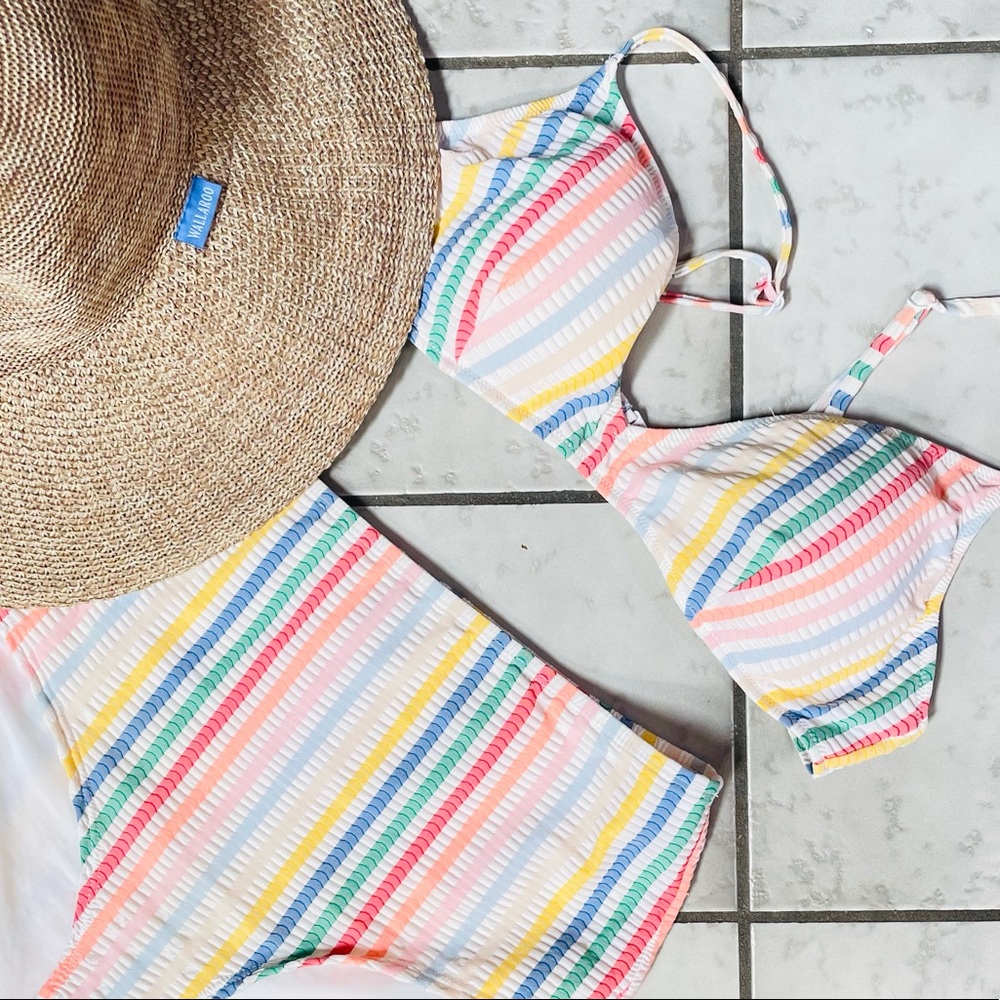 J. Crew Rainbow Bikini Top